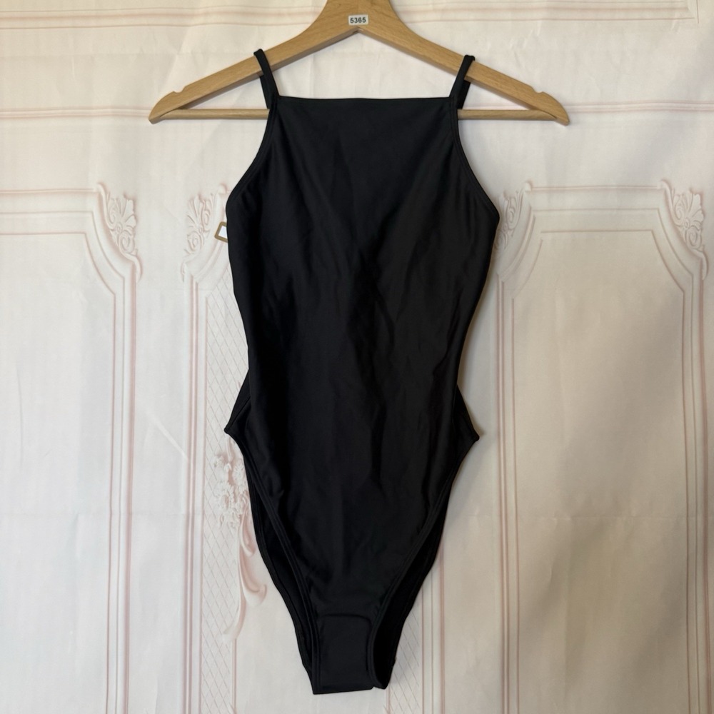 SKIMS Iconic Swim High Neck One Piece Obsidian Black Size S $94 NWT